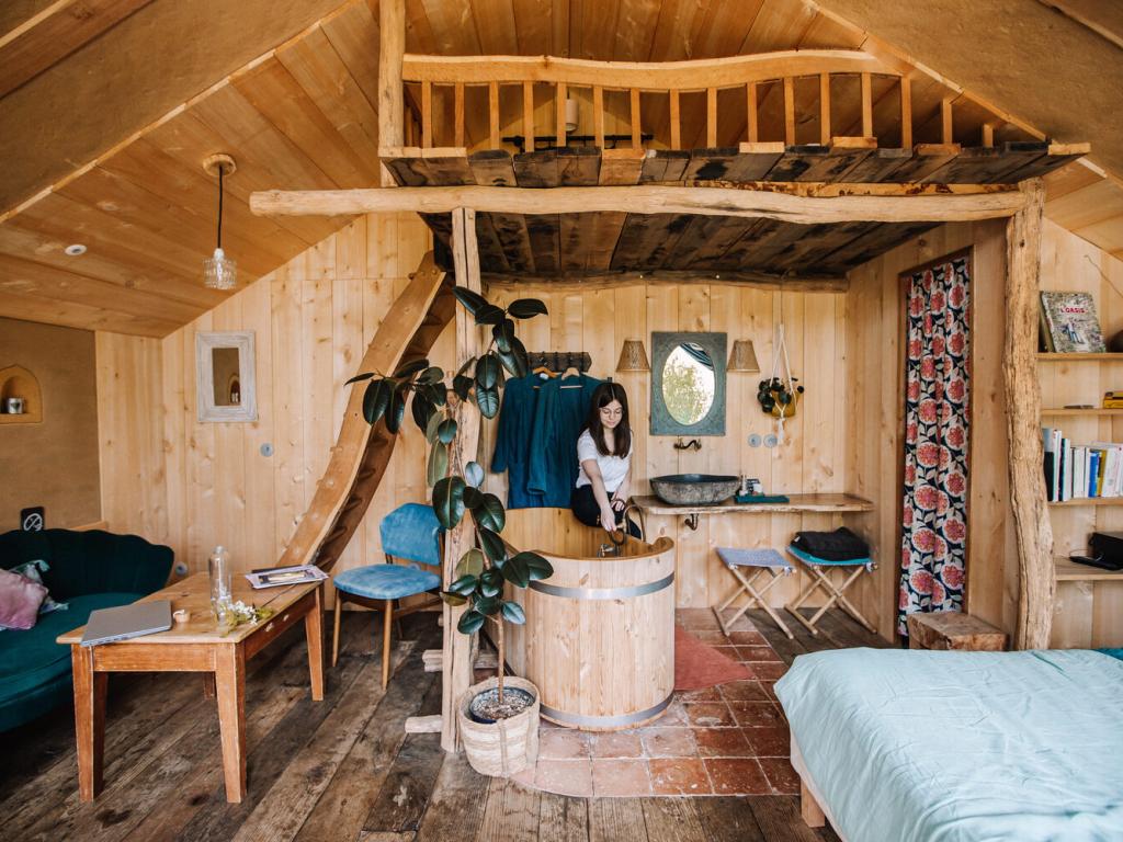 Ecolodge dans la prairie