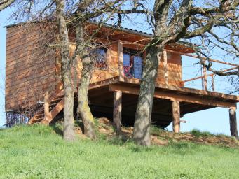 Tiny House vue Pyrénées dans une ferme bio
