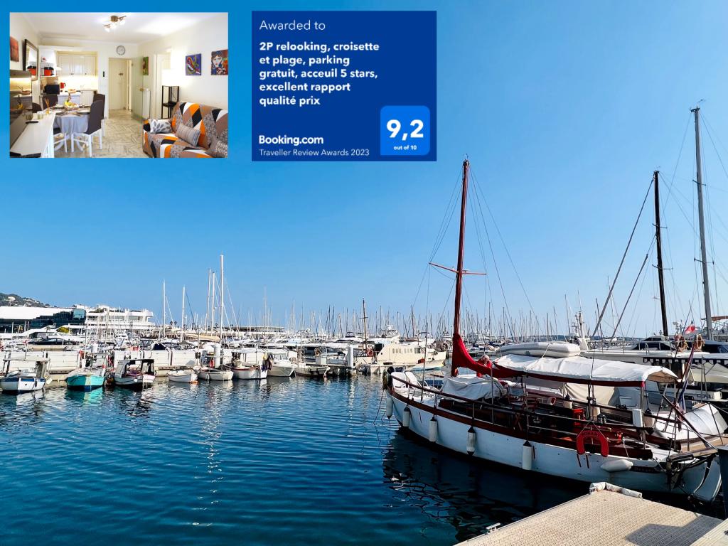 Appartement 2P relooking à Cannes, Festival Cinema, Netflix et parking gratuit, accueil 5 étoiles, excellent rapport qualité-prix