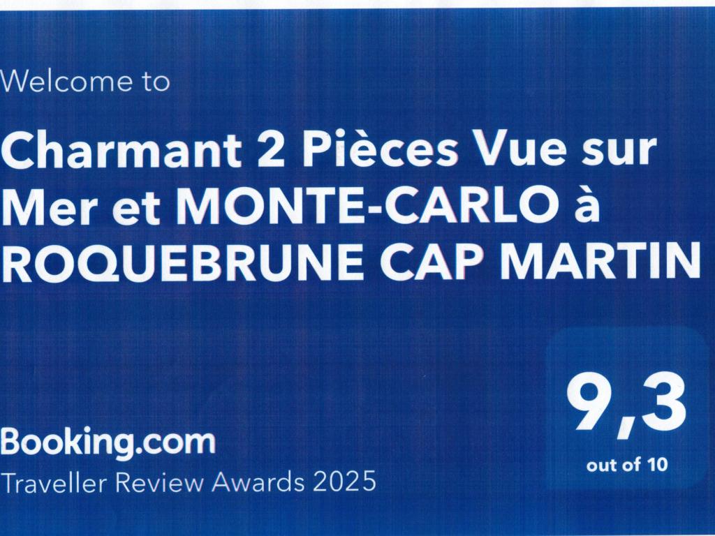 Charmant 2 pièces Vue sur Mer et Monte-Carlo à ROQUEBRUNE CAP MARTIN