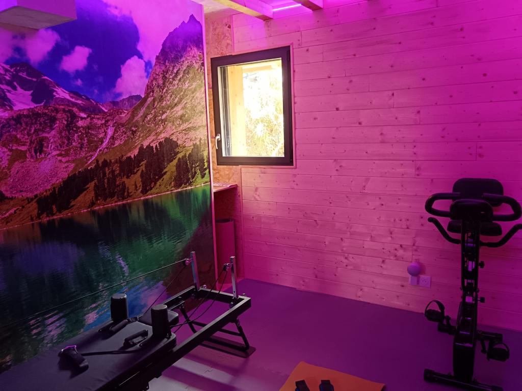 Chalet de luxe vue exceptionnelle montagne, salle de sport