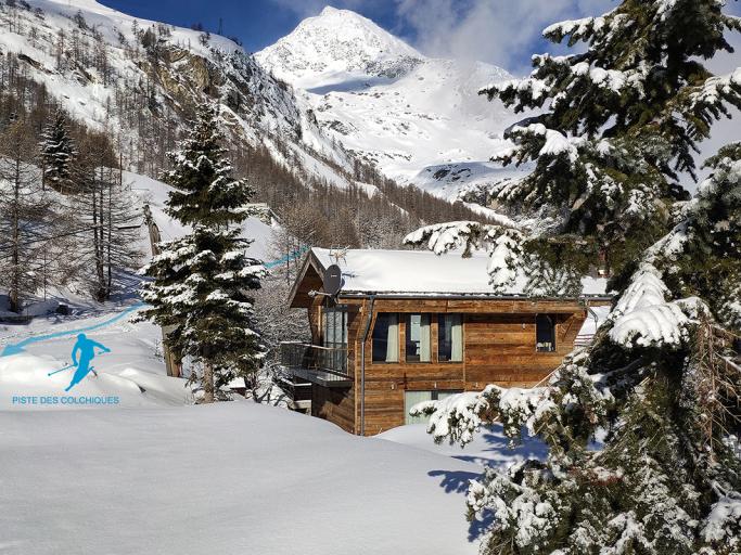 Le Chalet des Boisses, Ski aux pieds -Tignes 1800 -  10/14 personnes - 4 étoiles,  5ch, 5 pièces d'eau,  jacuzzi, hammam, coin feu... au bord des pistes avec vue sur le front de neige