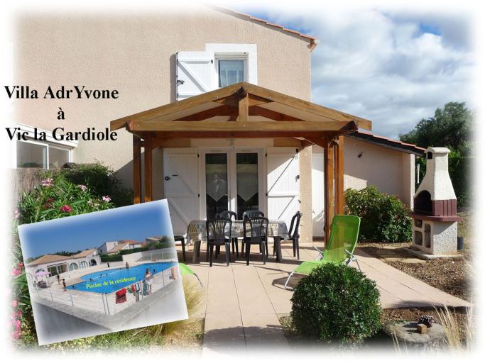 Villa AdrYvone T3, 2 étoiles, climatisée avec jardin à 3 km des plages, entre Sète et Montpellier